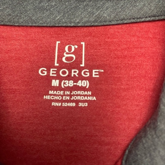 George Men’s Print Polo Shirt, Size Medium Red Short Sleeve - Picture 8 of 9